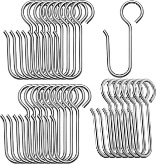 120 stk metallgardin skinne kroker S formet små gardin kroker stål draperi tråd kroker for tak C