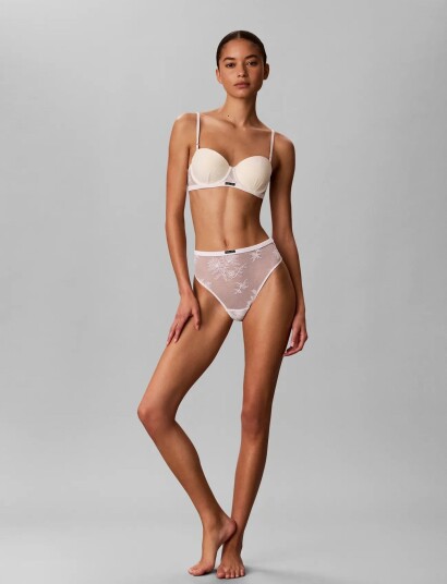 Calvin Klein High Leg Thong White L