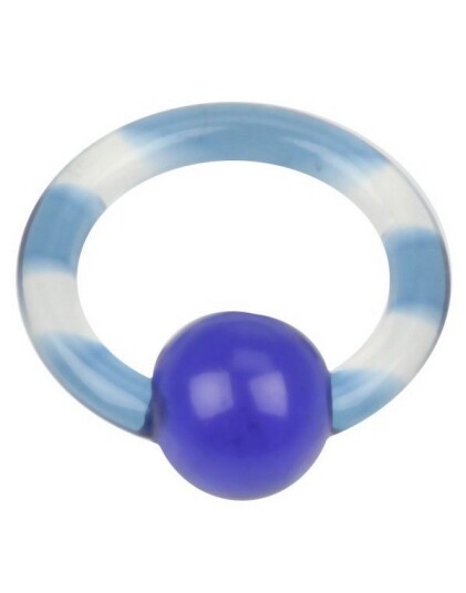 Utgått Akryl Blue Stripes Ball Closure Ring Piercing Strl 2 x 10 mm