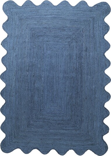 Bølget juteteppe San Francisco blå Størrelse: 240 x 340 cm