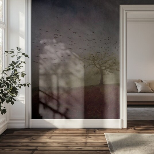 Tapet   Månebelyst Landskap