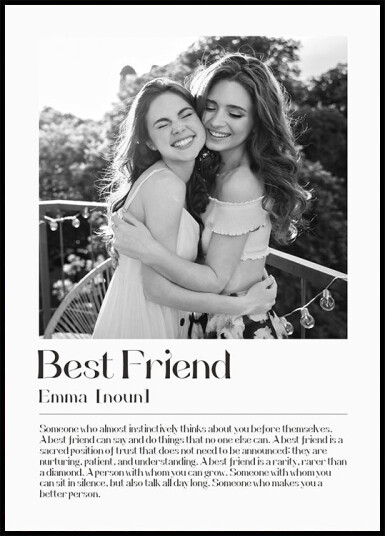 Best Friend Personalized Photo Definition Plakat Plakat / 40x50cm