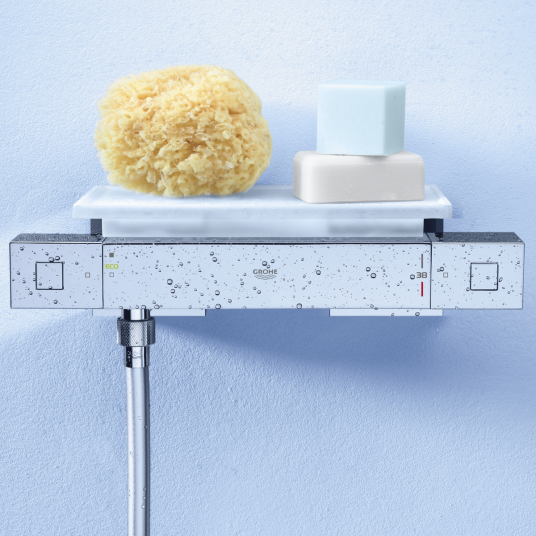 Grohe Grohtherm Cube dusjtermostat Med dusjhylle, krom Grohe Grohtherm Cube dusjtermostat Med dusjhylle, krom