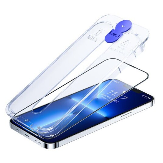 Joyroom Knight Herdet Glass med Monteringsbrakett for iPhone 14 Plus - Gjennomsiktig JR-H11