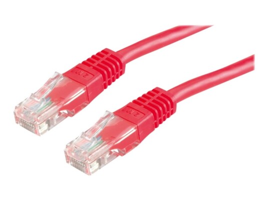 Roline Koblingskabel Rj-45 Hann Til Rj-45 Hann 50 Cm Utp Cat 5E Formstøpt Rød