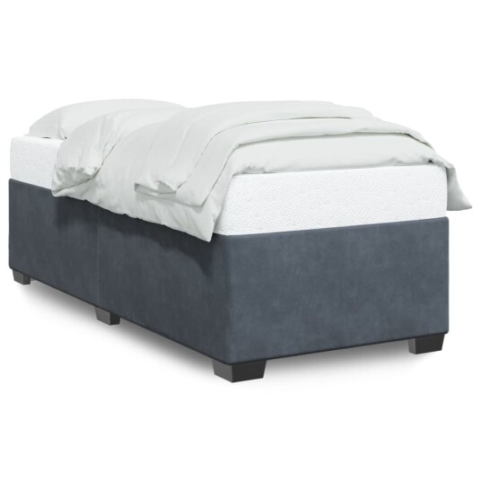  Sengeramme mørkegrå 90x190 cm fløyel 8721102694844