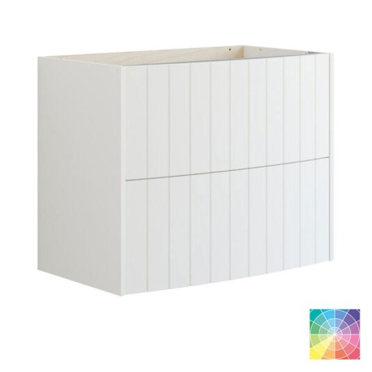 Dansani Inzo Vintage Rillet Servantskap   Buet Hvit Matt/ncs Farge / 80cm