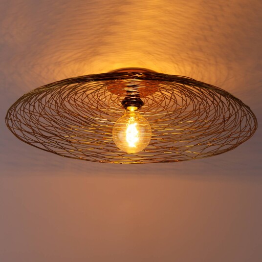 Lindby taklampe Thorian gull jern Ø 60 cm