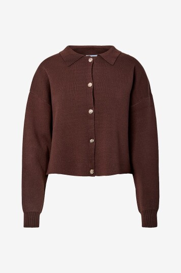 pieces   Kardigan pcJassy LS Polo Knit   Brun