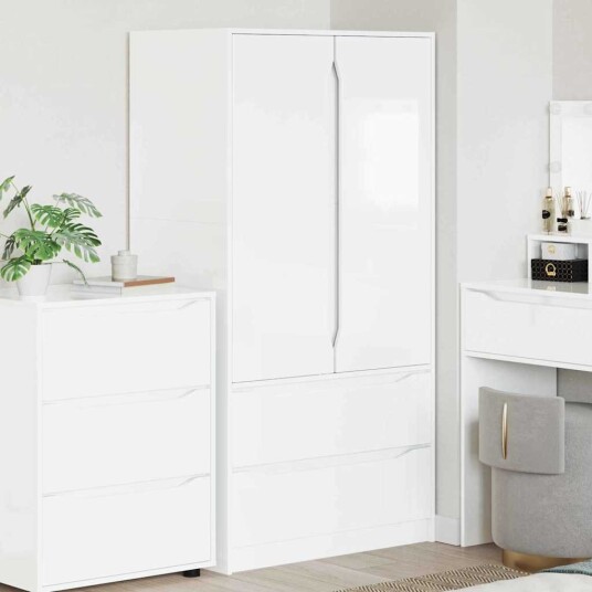  Baderomsskap Høyglanset hvit 79,5 x 49 x 156 cm Konstruert tre