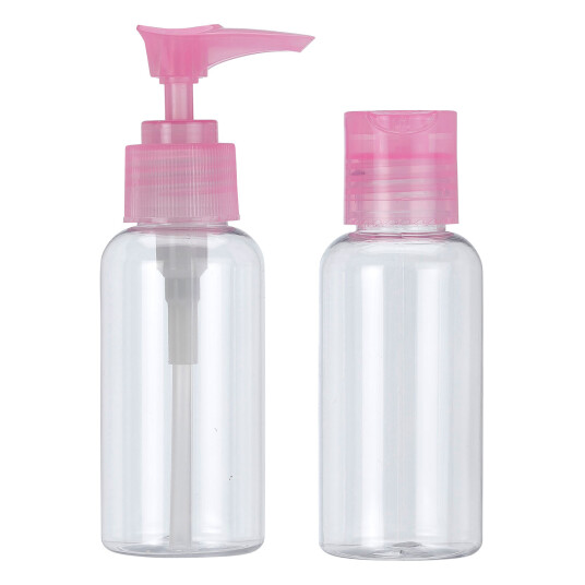 2 stk. Reiseflasker Med Spray Transparent PINK