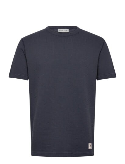 GANT Washed Waffle Ss Tshirt Navy XXXL