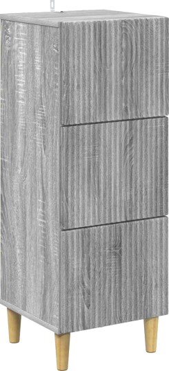 vidaXL Skuffeskap Grå sonoma 33 x 34,5 x 90 cm Konstruert tre