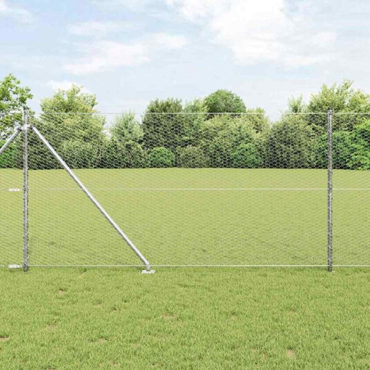 Gjerde med innlegg. sølv 1.4 x 50 m PVC belagt stål