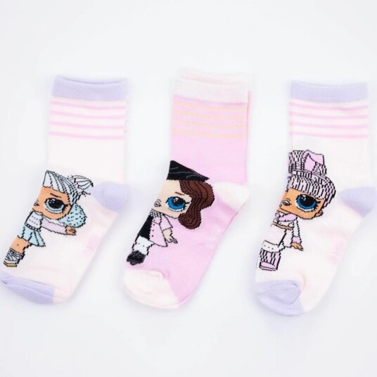 LOL Surprise Sokker 3-pk - 23/26 - Barn - Gutt/Jente - 70% bomull/28% polyester/2% elastan