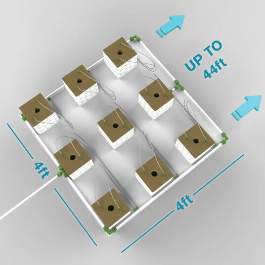 9 Planter Micro Drip Vanningssett for 20 cm Rockwool Kuber
