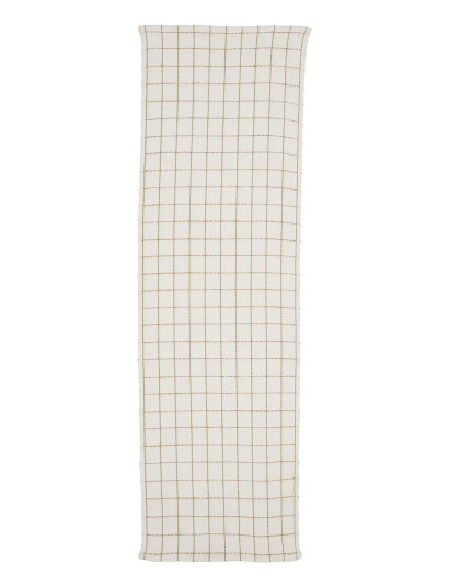 Noble House Runner Jute Check   Cream   35X110CM