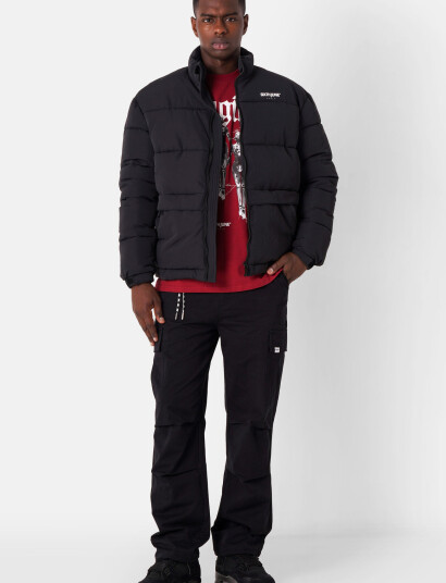 SIXTH JUNE Back Printed Reg Downjacket - Black - M