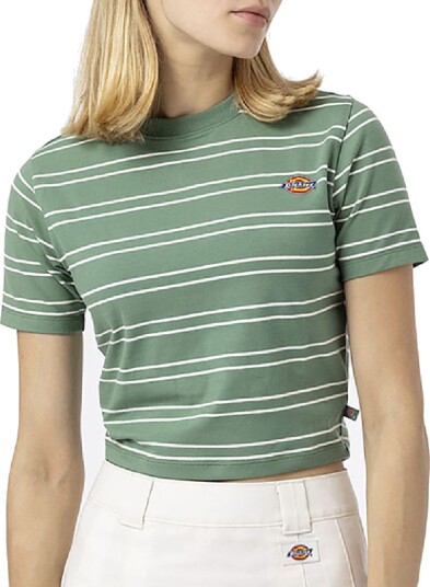 Dickies T skjorte Beskåret Westover Dark Eføy m. Striper Dickies XS Xtra Small T skjorte Grønn