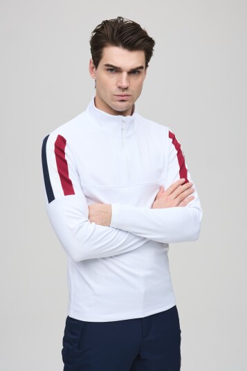 Les Arcs Robin Zip Neck Herre White XL Les Arcs Robin Zip Neck Herre White XL