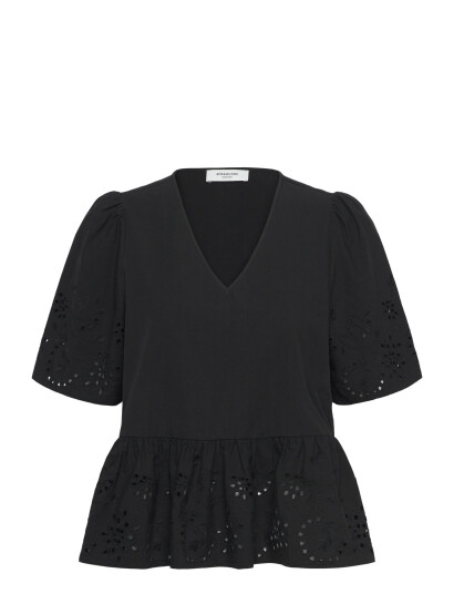 Rosemunde Rwlauren Ss Regular Blouse - Black - 34 Rosemunde Rwlauren Ss Regular Blouse - Black - 34