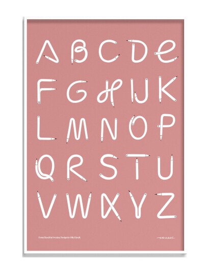 Olle Eksell A-Z / Pink - Multi/patterned - 50X70CM Olle Eksell A-Z / Pink - Multi/patterned - 50X70CM