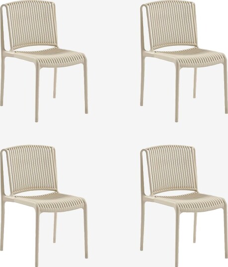 Hanah HomeStolsett 4 stk. NesBeigeSpisestoler