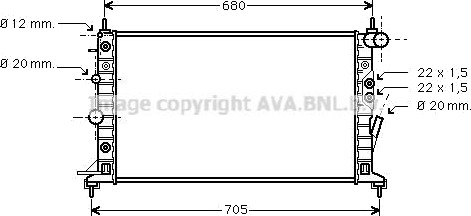 PRASCO OLA2222 Radiator motorkjøling PRASCO OLA2222 Radiator motorkjøling