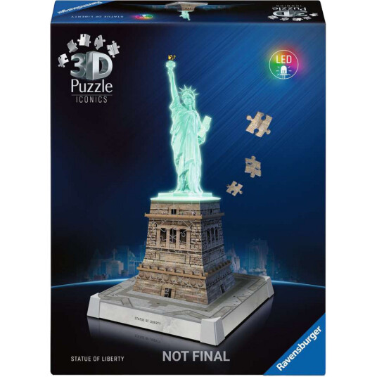 Ravensburger 3D Puslespill   108 Brikker LED lys   Frihetsgudinnen