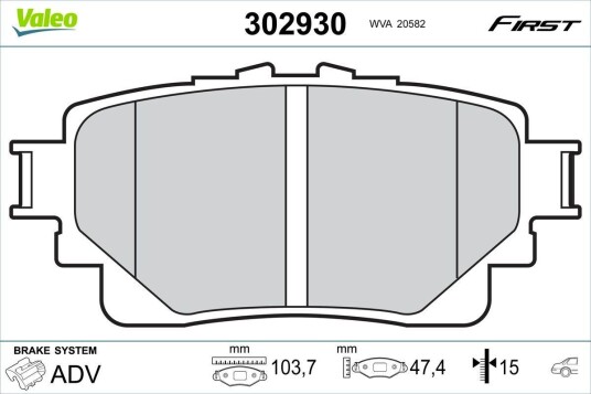 Bremseklosser VALEO 302930