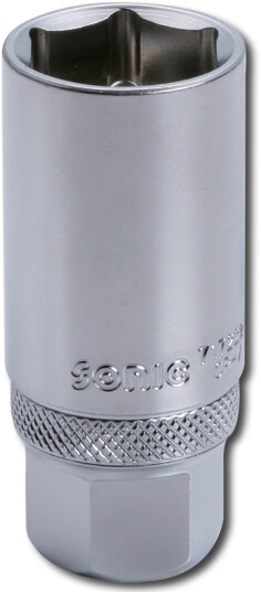 Tennpluggpipe 18 mm 3/8 6-kant - Med Klipsfeste