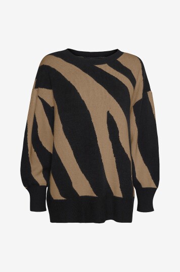 Vero Moda Genser vmNancy LS O neck Long Pullover Svart