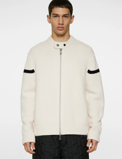J. Lindeberg Kessler Biker Zip Knit Cream XXL J. Lindeberg Kessler Biker Zip Knit Cream XXL