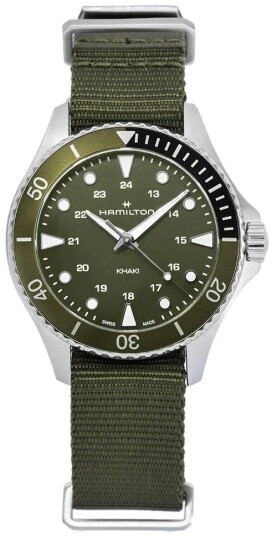 Hamilton Herreklokke H82241961 Khaki Navy Scuba Grønn/Tekstil Ø37 mm Hamilton Herreklokke H82241961 Khaki Navy Scuba Grønn/Tekstil Ø37 mm