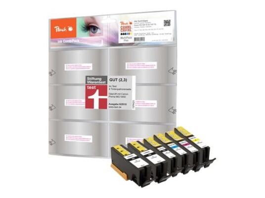 Peach Combi-Pack Plus - 6-Pack - Xl-Yield - Svart Gul Cyan Magenta Fotosort - Kompatibel - Blekkpatron (Alternativ For: Canon Cli-551Xl Canon Pgi-550Xl) - For Canon Pixma Ip8750 Ix6850 Mg5550 Mg5650 Mg5655 Mg6450 Mg6650 Mg7150 Mg7550 M