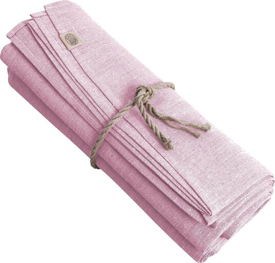Lovely Linen Duk Classic Rund i manglet lin Rosa