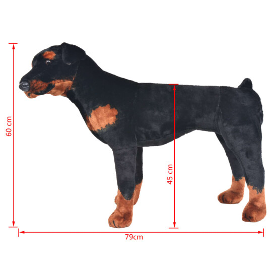 vidaXL Stående lekehund rottweiler plysj svart og brun XXL vidaXL Stående lekehund rottweiler plysj svart og brun XXL