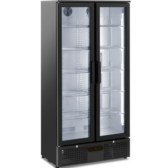 Royal Catering barkjøleskap  458 L  Royal Catering  svart pulverlakkert stål RC-BC004
