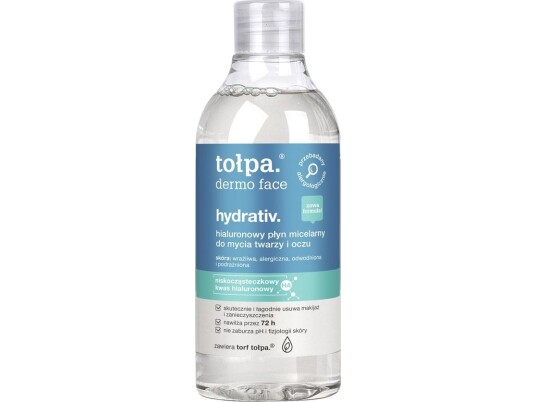 Tołpa Hydrativ Fuktighetsgivende Micellær Væske For Vask Av Ansikt Og Øyne 400 Ml