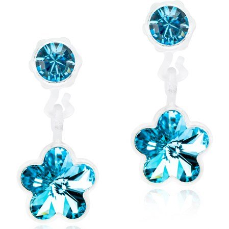 Blomdahl Medical Plastic Pendant Flower 4/6mm Aquamarine