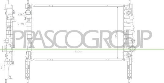 PRASCO OP700R007 Radiator motorkjøling