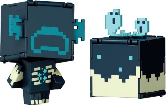 Minecraft Flippin' Figs 2-i-1 actionfigur – Warden & Sculk-katalysator 9,5 cm – Flerfarget 6+ år