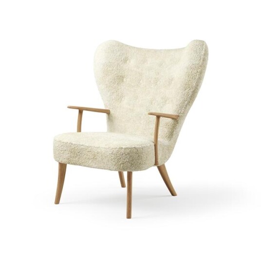 Warm Nordic Warm Nordic Pragh Lenestol Saueskinn Off White/naturoljet Eik