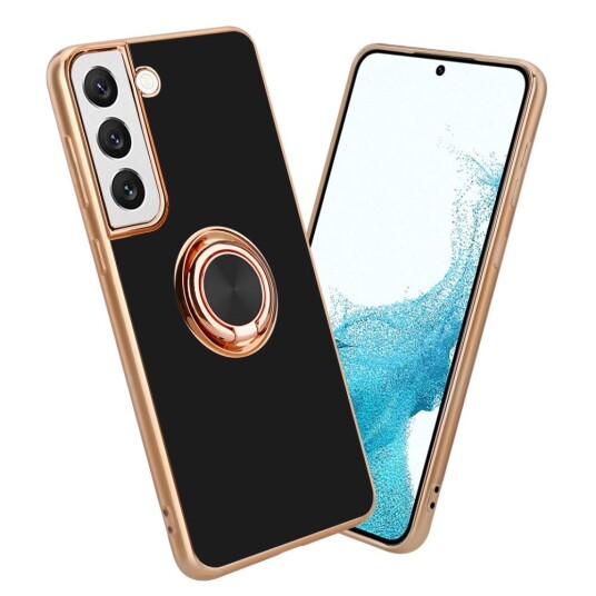 Cadorabo Deksel Til Samsung Galaxy S21 Plus Med Ring Etui Av Fleksibel Tpu-Silikon, Med Kamerabeskyttelse Magnetisk Bilholder