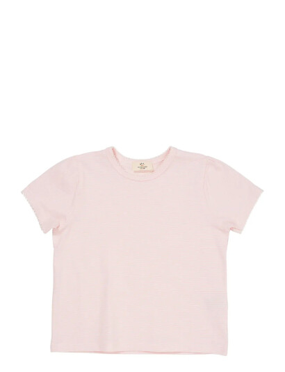 Copenhagen Colors Striped T-Shirt W. Ruffle Sleeves - Cream - 116