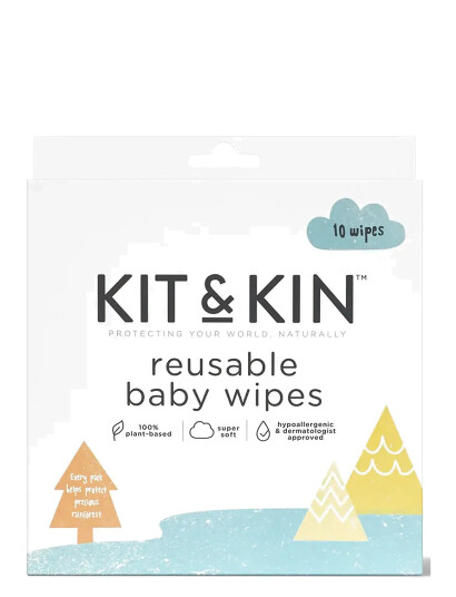 Kit & Kin Reusable Baby Wipes 10 P White One Size