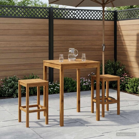 vidaXL Hagebarbord Naturlig 80 x 80,5 x 105 cm Solid akasietre
