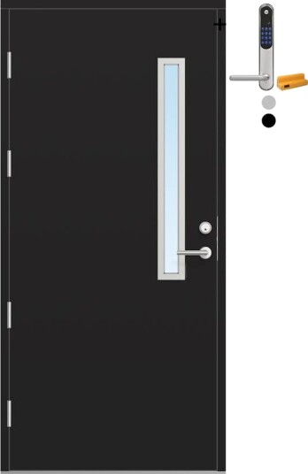 Ytterdør Bygg1 Fjell 12 Klarglass med Yale Doorman Classic Home