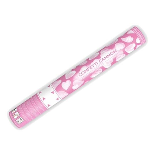 PartyDeco Konfettikanon Hjerter Hvite - 40 cm