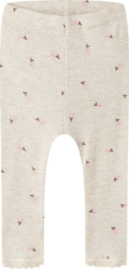 Name It Leggings Rib NbfLaurel Peyote Melange Name It 56 Leggings Beige Hvit Rosa